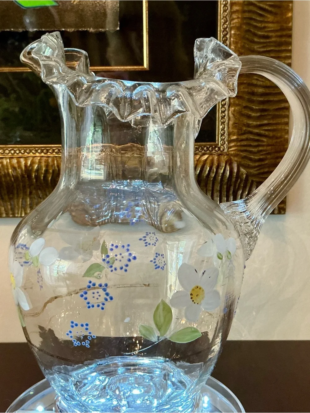 Antique Victorian Hand-blown Glass Pitcher